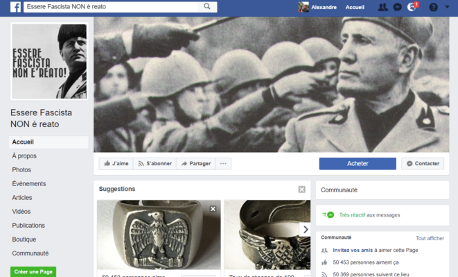 La page " Être fasciste n’est pas un crime " La page " Être fasciste n’est pas un crime "