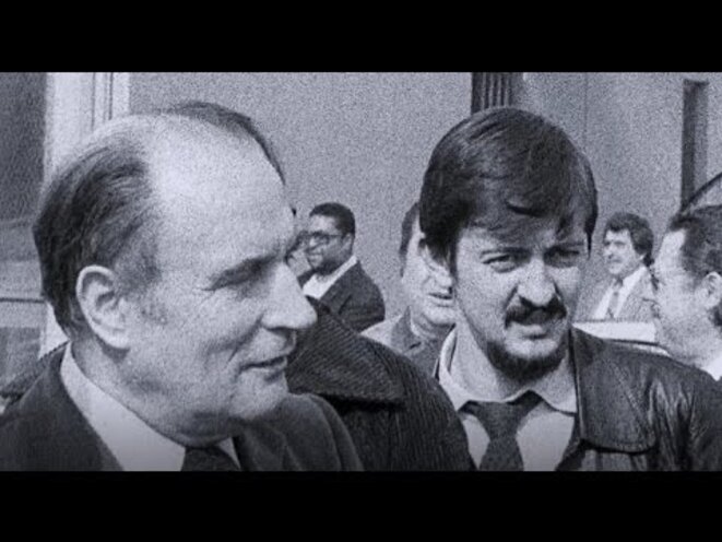 Mélenchon en cravate cool avec son mentor François Mitterand Mélenchon en cravate cool avec son mentor François Mitterand
