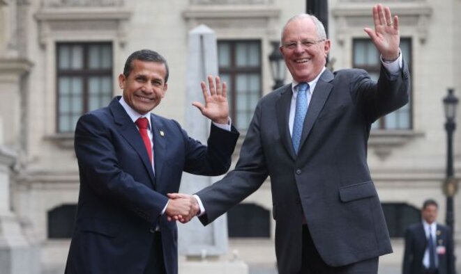 L'ancien président Ollanta Humala et son successeur, Pedro Pablo Kuczynski, dit PPK. © DR L'ancien président Ollanta Humala et son successeur, Pedro Pablo Kuczynski, dit PPK. © DR