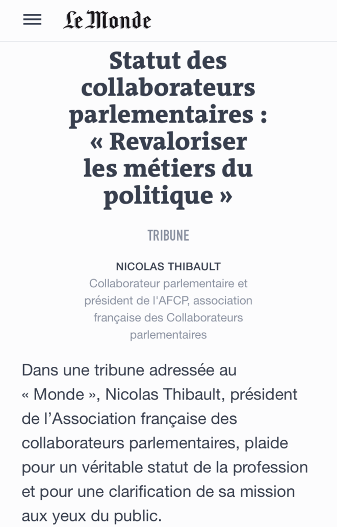 Tribune dans Le Monde du 29 mars 2017 © Nicolas Thibault / le monde.fr Tribune dans Le Monde du 29 mars 2017 © Nicolas Thibault / le monde.fr