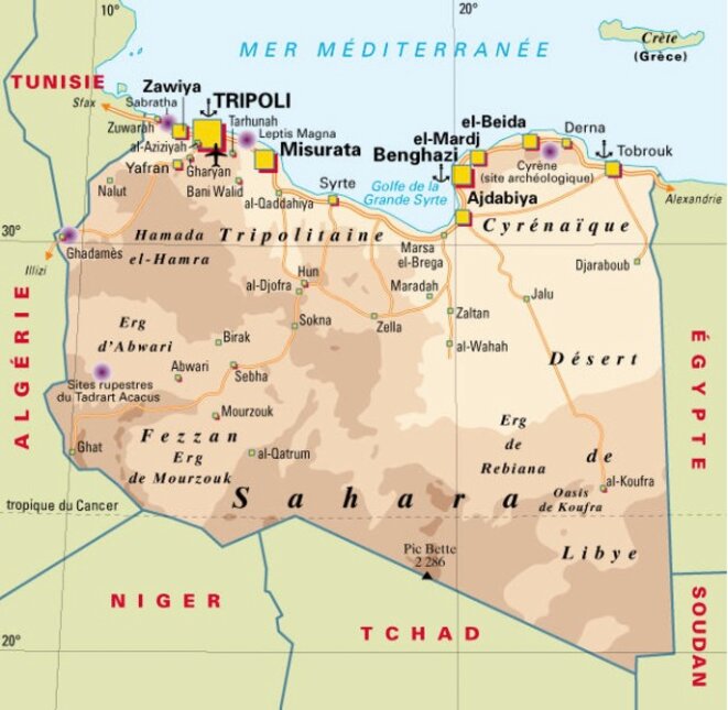 Les principales villes libyennes. Les principales villes libyennes.
