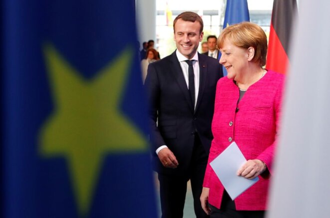 Emmanuel Macron et Angela Merkel, le 15 mai 2017 à Berlin. © Reuters Emmanuel Macron et Angela Merkel, le 15 mai 2017 à Berlin. © Reuters