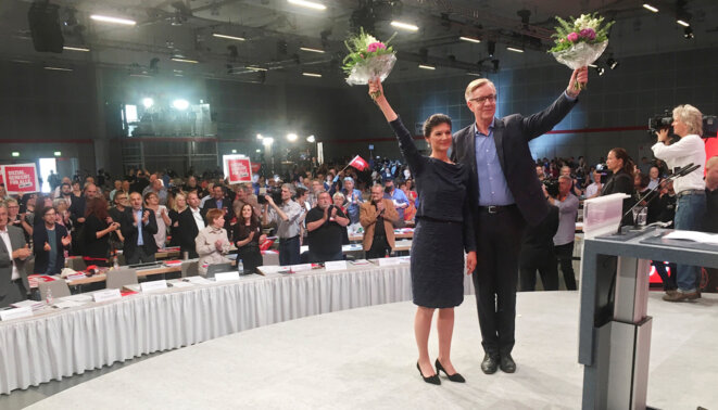Sahra Wagenknecht et Dietmar Bartsch lors du congrès de Die Linke, à Hanovre © Reuters Sahra Wagenknecht et Dietmar Bartsch lors du congrès de Die Linke, à Hanovre © Reuters