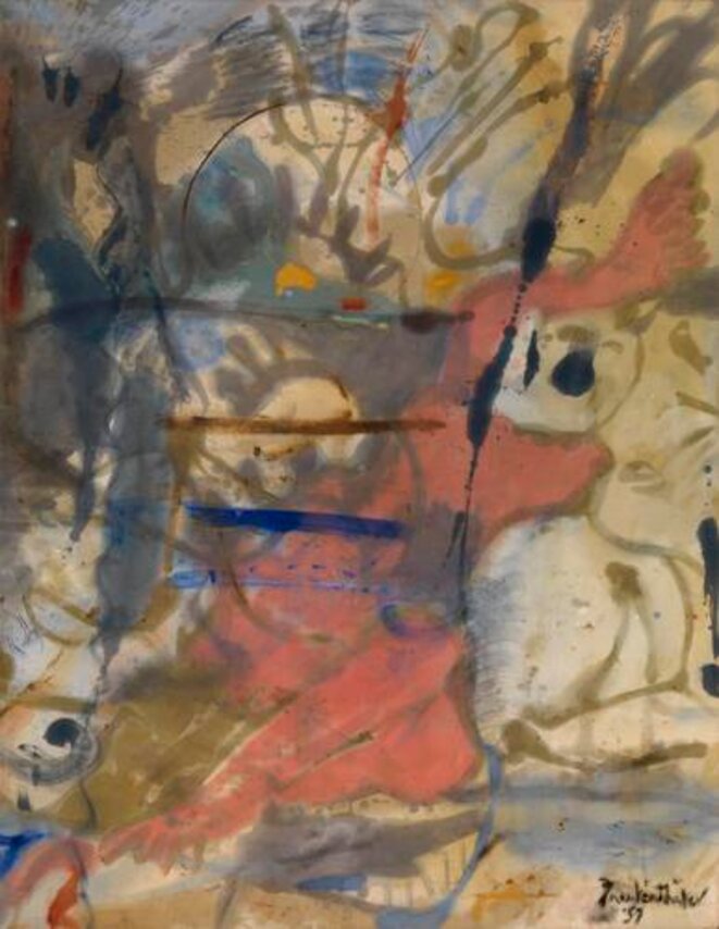 Frankenthaler, « Europa », 1957, 177,8 x 138,4 cm, © Helen Frankenthaler Foundation/ARS Frankenthaler, « Europa », 1957, 177,8 x 138,4 cm, © Helen Frankenthaler Foundation/ARS