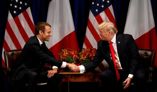 Emmanuel Macron et Donald Trump lundi à New York © Reuters