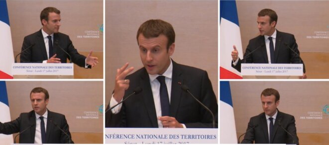Emmanuel Macron à la conférence nationale des territoires, le 17 juillet 2017. © LCP Emmanuel Macron à la conférence nationale des territoires, le 17 juillet 2017. © LCP