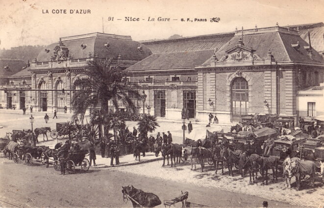 La gare de Nice en 1900 La gare de Nice en 1900