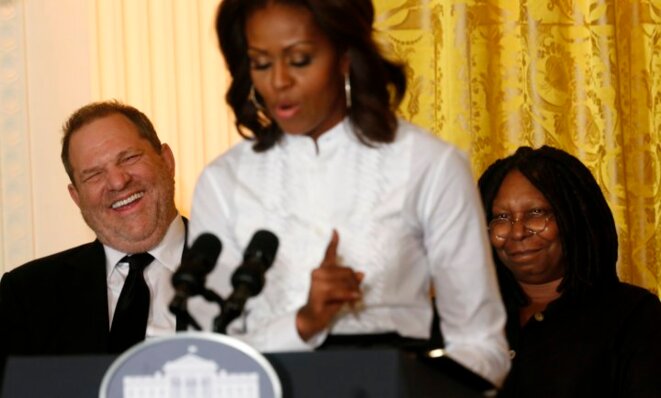 Harvey Weinstein reçu à la Maison Blanche par Michelle Obama, en novembre 2013