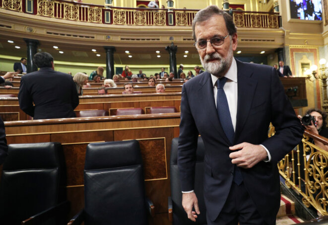 Mariano Rajoy le 11 septembre 2017, à Madrid, avant son discours devant le congrès des députés © Sergio Perez / Reuters