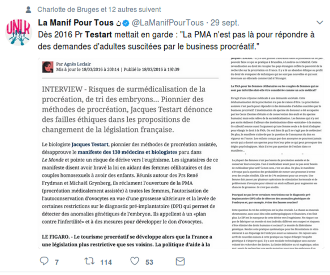 Testart est sans cesse cité par LMPT Testart est sans cesse cité par LMPT