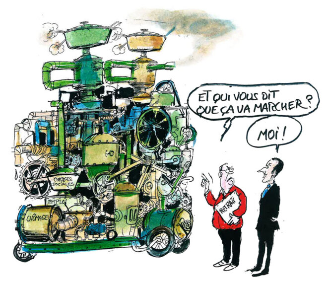 Macron défend son action