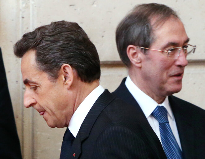 Nicolas Sarkozy et Claude Guéant, le 27 mars 2012. © Reuters