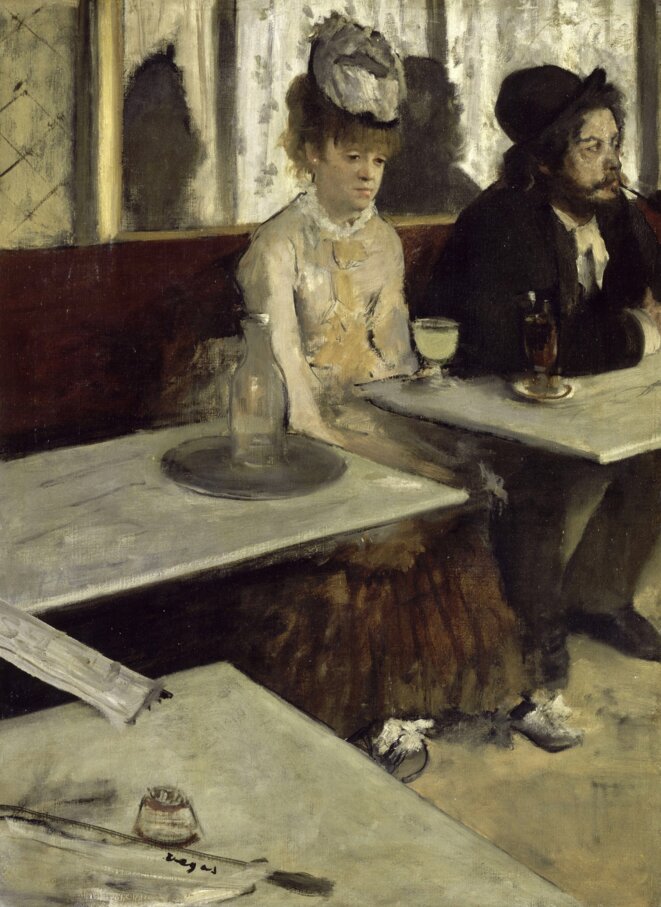 Edgar Degas, "Dans un café ou L'Absinthe", 1875-76. Paris, Musée d'Orsay. Source: Wikimedia Commons. Edgar Degas, "Dans un café ou L'Absinthe", 1875-76. Paris, Musée d'Orsay. Source: Wikimedia Commons.