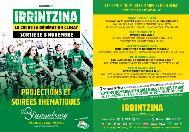 Programme des projections-débats autour du film Irrintzina au Trois Luxembourg Programme des projections-débats autour du film Irrintzina au Trois Luxembourg