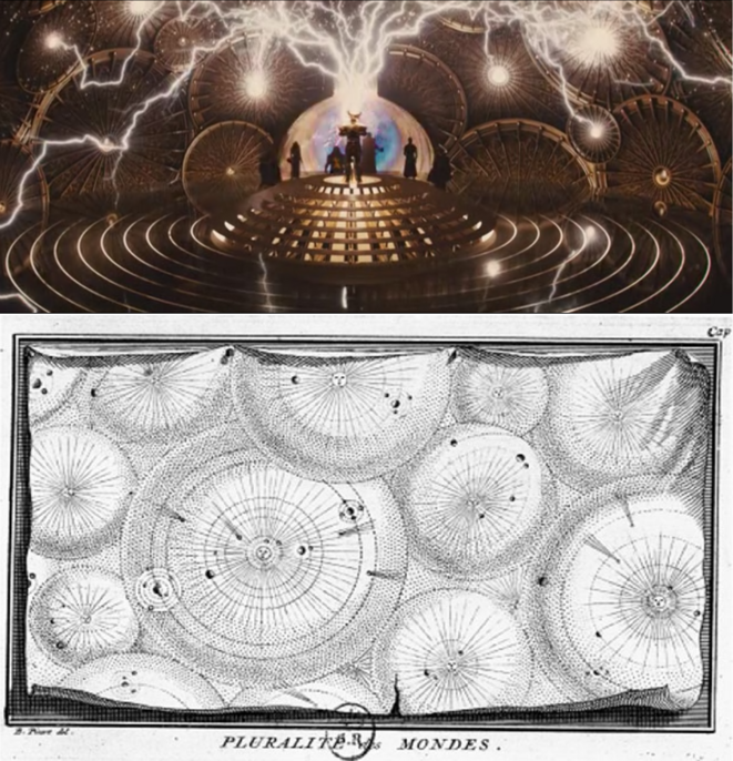 Thor, c Studios Marvel, 2011, photogramme et gravure pour les Œuvres diverses de Fontenelle (1729) Thor, c Studios Marvel, 2011, photogramme et gravure pour les Œuvres diverses de Fontenelle (1729)