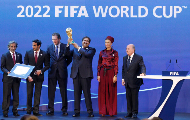 2 décembre 2010, jour de l'attribution par la FIFA du Mondial de foot en faveur du Qatar. © Reuters