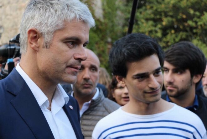 Laurent Wauquiez et Aurane Reihanian. © Compte Twitter d'Aurane Reihanian Laurent Wauquiez et Aurane Reihanian. © Compte Twitter d'Aurane Reihanian