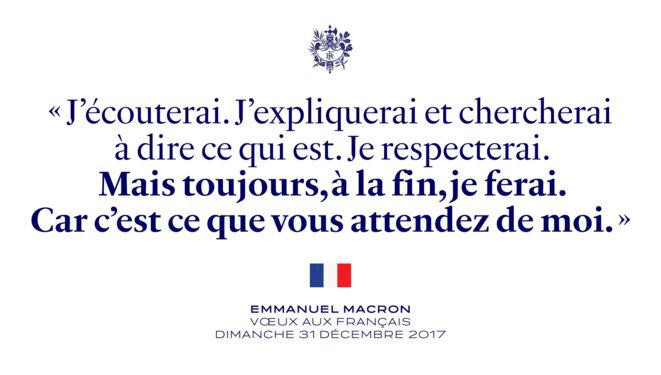 Mais à la fin, je ferai... Au moins c'est écrit clairement. © Emmanuel MACRON Mais à la fin, je ferai... Au moins c'est écrit clairement. © Emmanuel MACRON