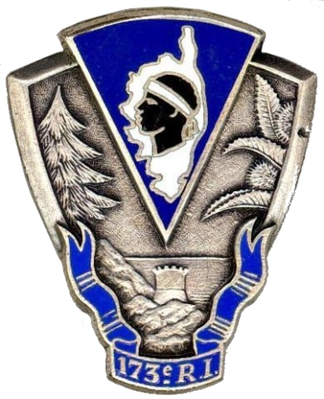 Insigne du 173e Régiment d'Infanterie, ancien "Régiment des Corses" © 173e RI Insigne du 173e Régiment d'Infanterie, ancien "Régiment des Corses" © 173e RI