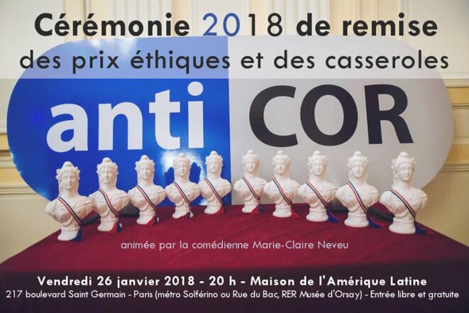 ANTICOR : Prix Ethiques et casseroles 2018