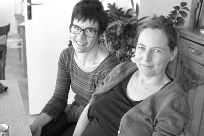 Charlotte et Hélène, peu avant la naissance de leur deuxième fille, en octobre 2017. © LF Charlotte et Hélène, peu avant la naissance de leur deuxième fille, en octobre 2017. © LF