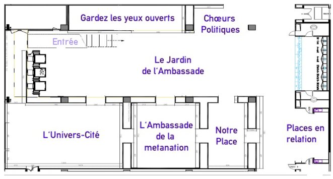 Le plan de l'étage -1 du centre Pompidou, pendant le festival Le plan de l'étage -1 du centre Pompidou, pendant le festival