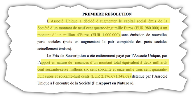 Augmentation de capital de Nethuns en janvier 2016. © Document Mediapart Augmentation de capital de Nethuns en janvier 2016. © Document Mediapart