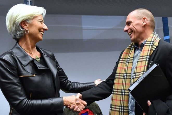 Christine Lagarde, directrice du FMI, et Yanis Varoufakis Christine Lagarde, directrice du FMI, et Yanis Varoufakis