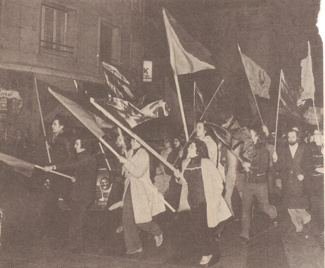 Le groupe ORA d'Orléans en manifestation, janvier 1974 © archives privées Le groupe ORA d'Orléans en manifestation, janvier 1974 © archives privées