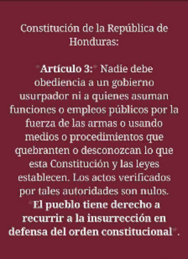 Article 3 de la Constitution du Honduras Article 3 de la Constitution du Honduras