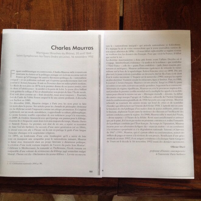 La note sur Maurras a laquelle nous avons échappé La note sur Maurras a laquelle nous avons échappé
