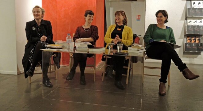 Marine Jubin, Anne Delaplace, Elsa Osorio, Stéphanie Perrin, à la librairie l'Imagigraphe, Paris le 31 janvier 2018 © Gilles Walusinski Marine Jubin, Anne Delaplace, Elsa Osorio, Stéphanie Perrin, à la librairie l'Imagigraphe, Paris le 31 janvier 2018 © Gilles Walusinski