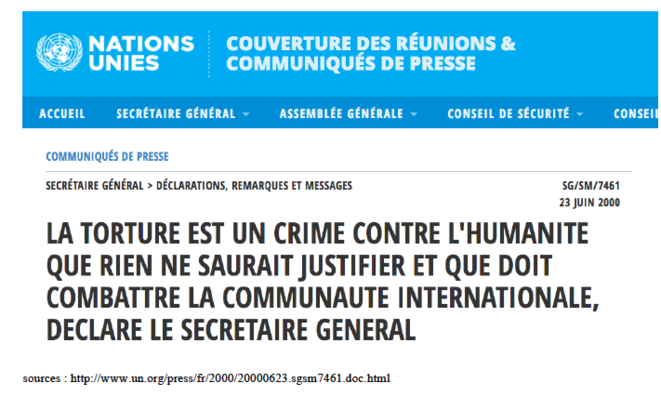 DÉCLARATION DU SECRÉTAIRE GÉNÉRAL DE L'ONU DÉCLARATION DU SECRÉTAIRE GÉNÉRAL DE L'ONU