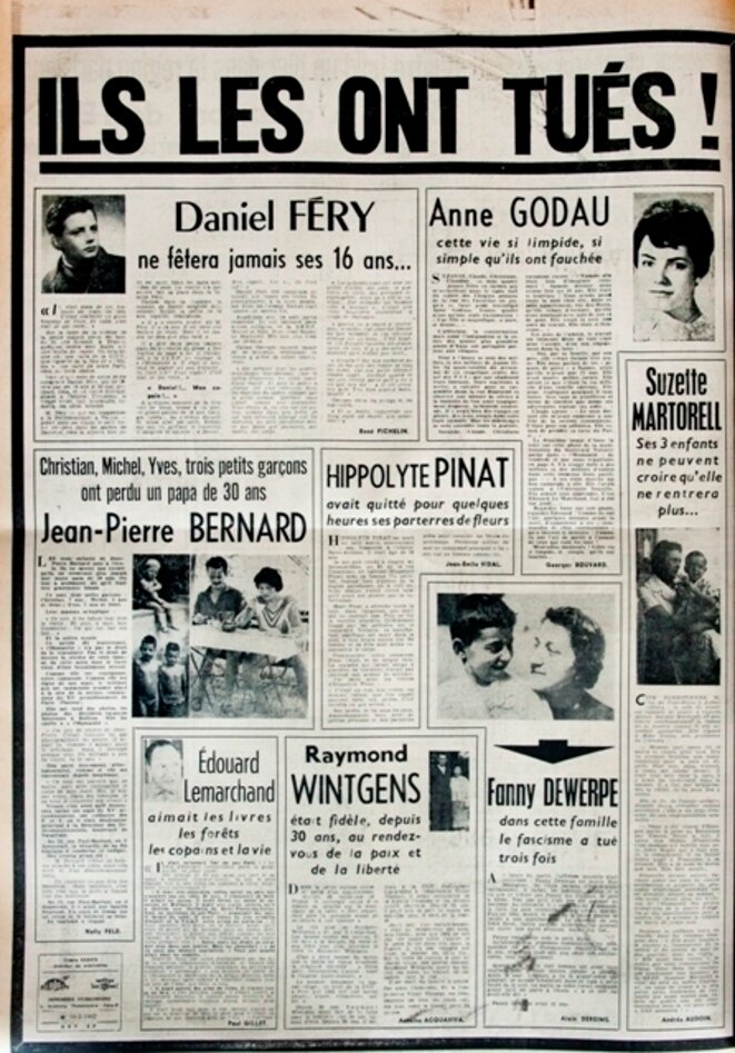 Résultat de recherche d'images pour "8 février 1962 le massacre de Charonne Images"