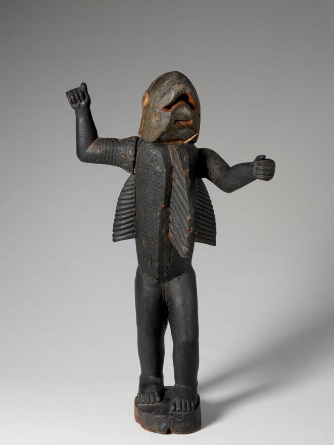 Statue représentant le roi Béhanzin, dernier roi du Dahomey (1890-1894) - Musée du Quai-Branly Statue représentant le roi Béhanzin, dernier roi du Dahomey (1890-1894) - Musée du Quai-Branly