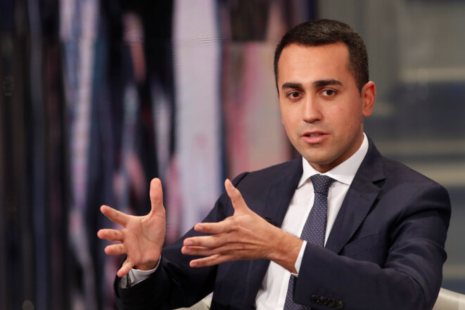 Luigi Di Maio sur un plateau de télévision le 28 janvier 2018. © Remo Casilli / Reuters. Luigi Di Maio sur un plateau de télévision le 28 janvier 2018. © Remo Casilli / Reuters.