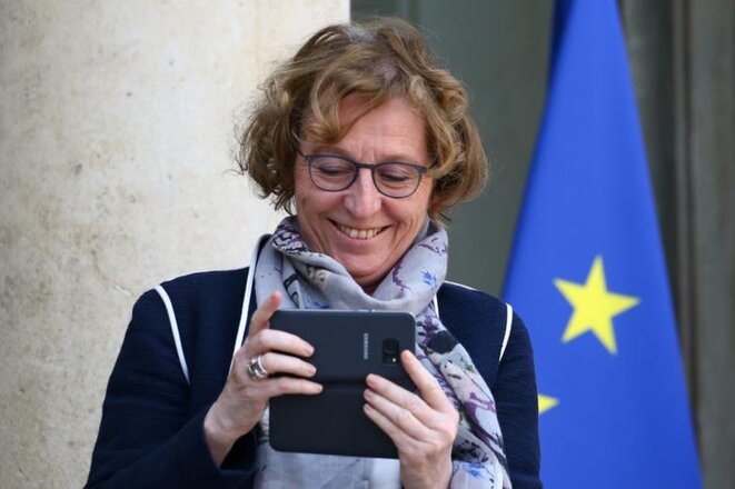 La ministre du travail Muriel Pénicaud à la sortie du conseil des ministres, le 21 février. © Reuters