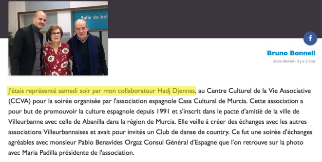 Le député Bruno Bonnell représenté par le collaborateur Hadj Djennas. © Publication Facebook Le député Bruno Bonnell représenté par le collaborateur Hadj Djennas. © Publication Facebook