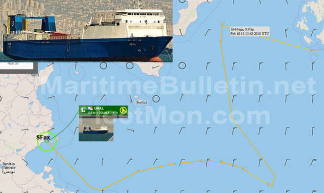 Navire «Oural» auprès des côtes libyennes