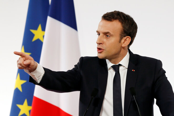 Emmanuel Macron prétend être offensif sur l'intelligence artificielle. © Reuters Emmanuel Macron prétend être offensif sur l'intelligence artificielle. © Reuters