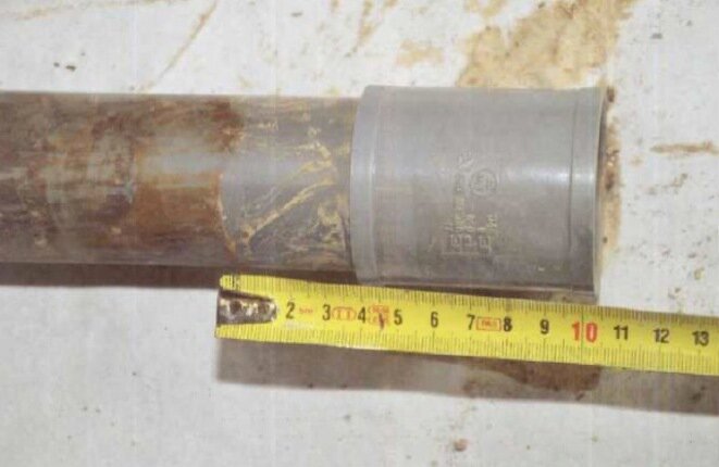 Le manchon miraculeux sur un tube en PVC. © DR Le manchon miraculeux sur un tube en PVC. © DR