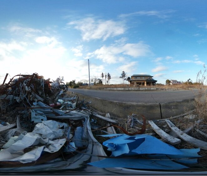 Un quartier déserté de la ville balnéaire de Namie, évacuée pendant la catastrophe nucléaire de Fukushima, le 28 février 2017 (Reuters).