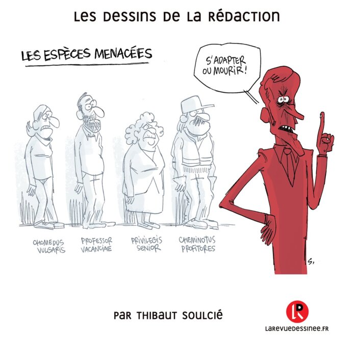 Sous les crayons de La Revue Dessinée : macronisme rime-t-il avec darwinisme ?