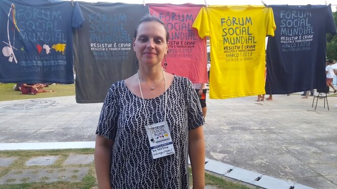 Bia Barbosa sur le campus du FSM © Benjamin Joyeux Bia Barbosa sur le campus du FSM © Benjamin Joyeux