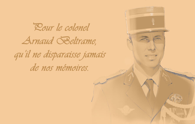 Hommage à notre héros national, le colonel Arnaud Beltrame © Patrick Singaïny Hommage à notre héros national, le colonel Arnaud Beltrame © Patrick Singaïny