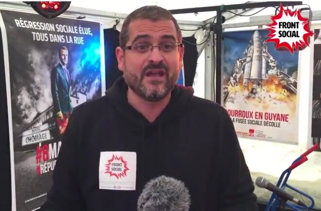 Gaël Quirante, en septembre 2017 © capture d'une vidéo du Front social - Youtube Gaël Quirante, en septembre 2017 © capture d'une vidéo du Front social - Youtube