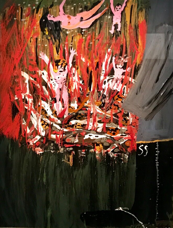 Ceija Stojka, "SS", Acrylique sur papier cartonné, 1995, Collection Hojda et Nuna stojka, Vienne © Ceija Stojka Ceija Stojka, "SS", Acrylique sur papier cartonné, 1995, Collection Hojda et Nuna stojka, Vienne © Ceija Stojka