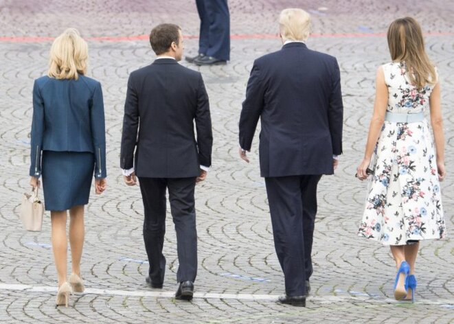 Emmanuel Macron et Donald Trump avec leurs épouses à Paris © Chairman of the Joint Chiefs of Staff / Flickr