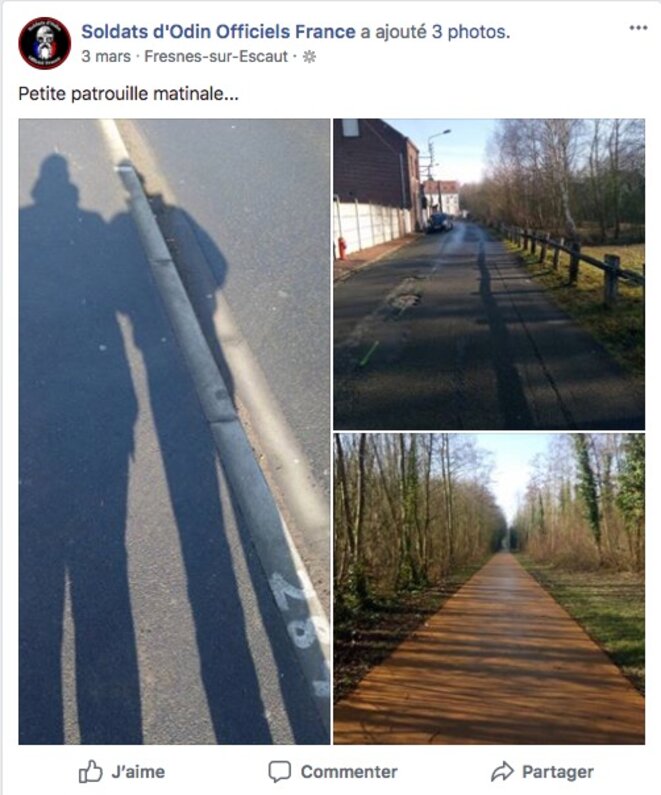 Les « patrouilles » des Soldats d'Odin. © Page Facebook "Soldats d'Odin Officiels France" Les « patrouilles » des Soldats d'Odin. © Page Facebook "Soldats d'Odin Officiels France"