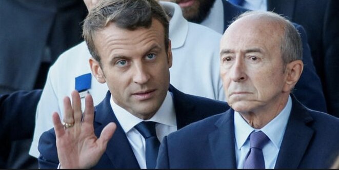 French interior minister Gérard Collomb (right) with President Emmanuel Macron. © Reuters French interior minister Gérard Collomb (right) with President Emmanuel Macron. © Reuters